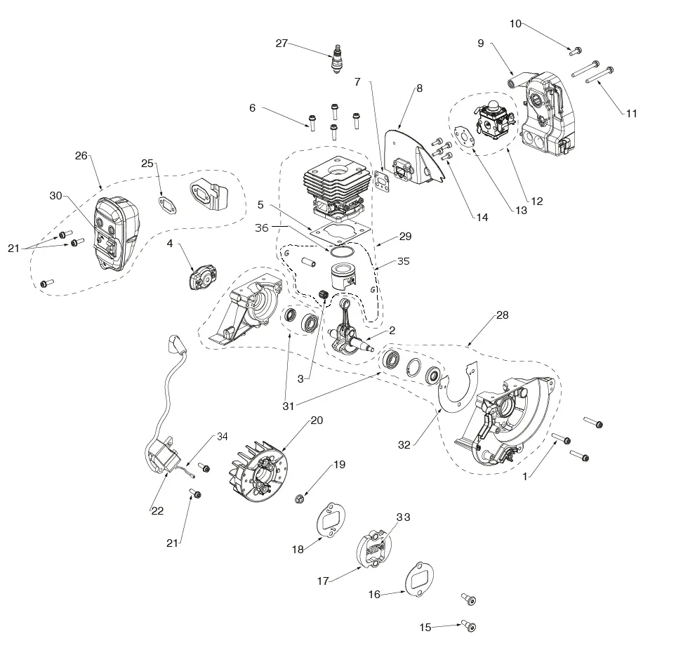 Husqvarna bosmaaier onderdelen tekening – Husqvarna bosmaaier onderdelen, messen en accessoires