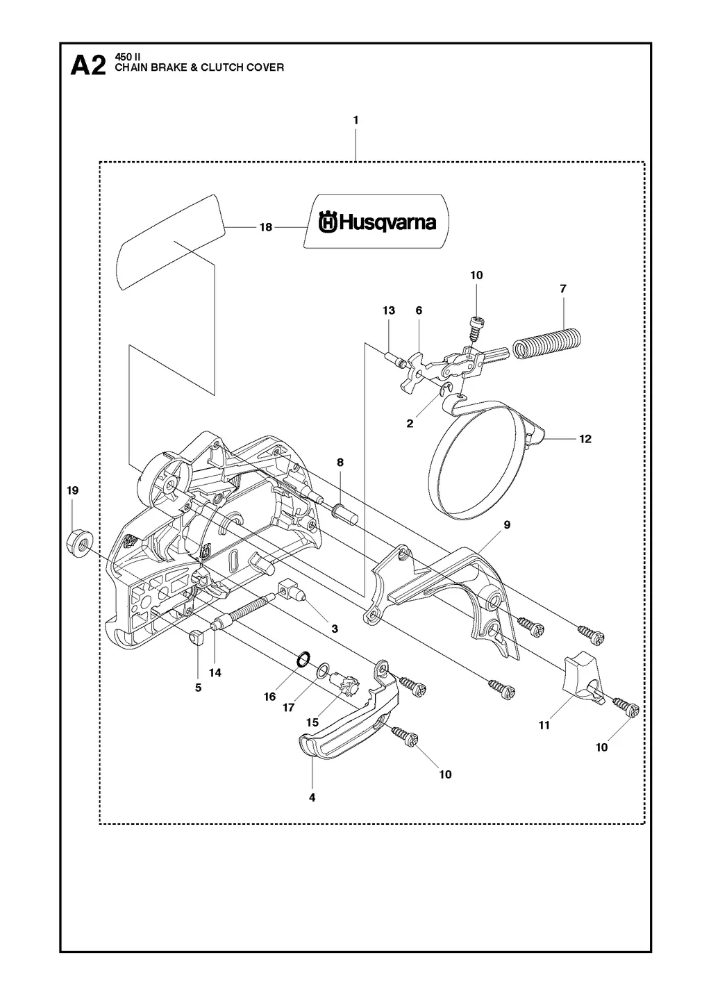 Husqvarna kettingzaag onderdelen tekening – overzicht Husqvarna kettingzaag onderdelen en reservedelen