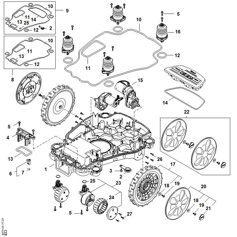 STIHL robotmaaier onderdelen tekening – exploded view met alle STIHL onderdelen en reservedelen